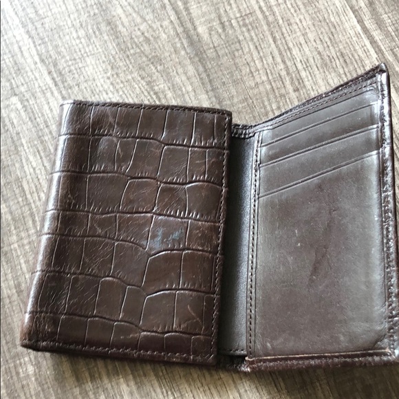 Cole Haan brown embossed  trifold wallet - Picture 6 of 11